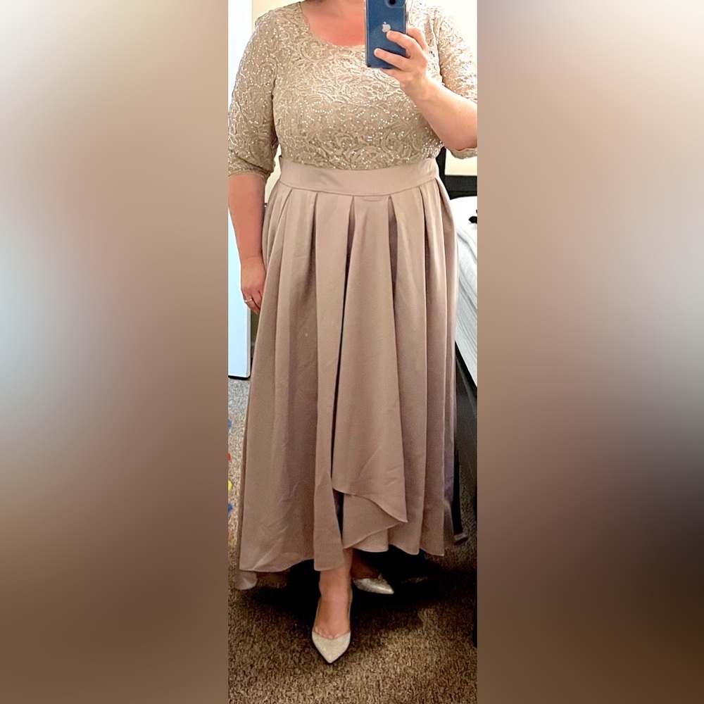 Alex Evenings plus sized sequined lace evening gown